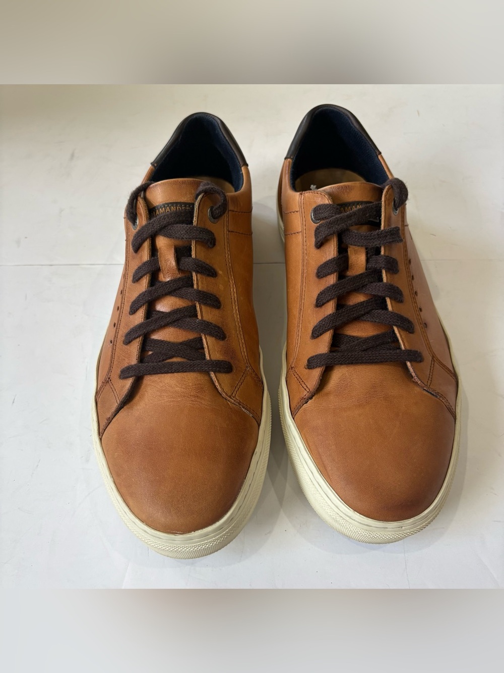 Salamander Men’s Leather Sneakers EU 44 Brown Tan Lace Up Casual Shoes Portugal